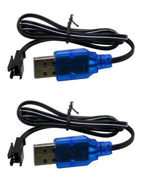 Blomiky 2 Pack 3.7V Lithium Battery Charger Cable with SM-2P Plug Connector for